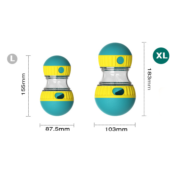 2-Pack Green Small Slow Feeder Dog Toy â€“ Rolling Treat Dispenser Balls for Puzzle Feeding, Mental Stimulation, and Digestive Health(Size: L)