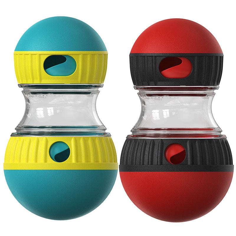 2-Pack Small Slow Feeder Dog Toy â€“ Red & Green Rolling Treat Dispenser Balls for Puzzle Feeding, Mental Stimulation, and Digestive Health(Size: L)