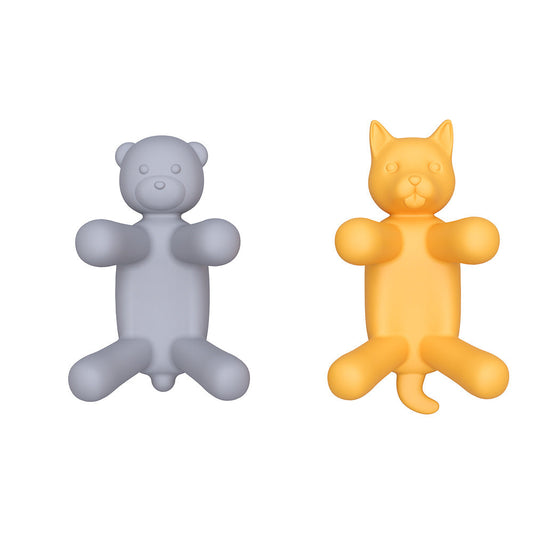 2-Pack Silicone Sponge Holder â€“ Bear and Cat Shaped Dish Rack for Sink, Soap & Scrubber Storage