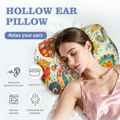 Fan Hollow Ear Support Pillow â€“ Adjustable Side Sleep Neck Cushion with PP Cotton Filling and Breathable Fabric