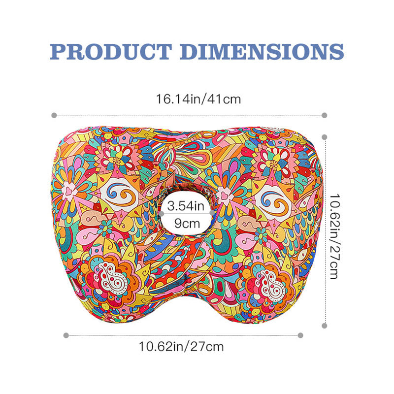 Rainbow Flower Hollow Ear Support Pillow â€“ Adjustable Side Sleep Neck Cushion with PP Cotton Filling and Breathable Fabric