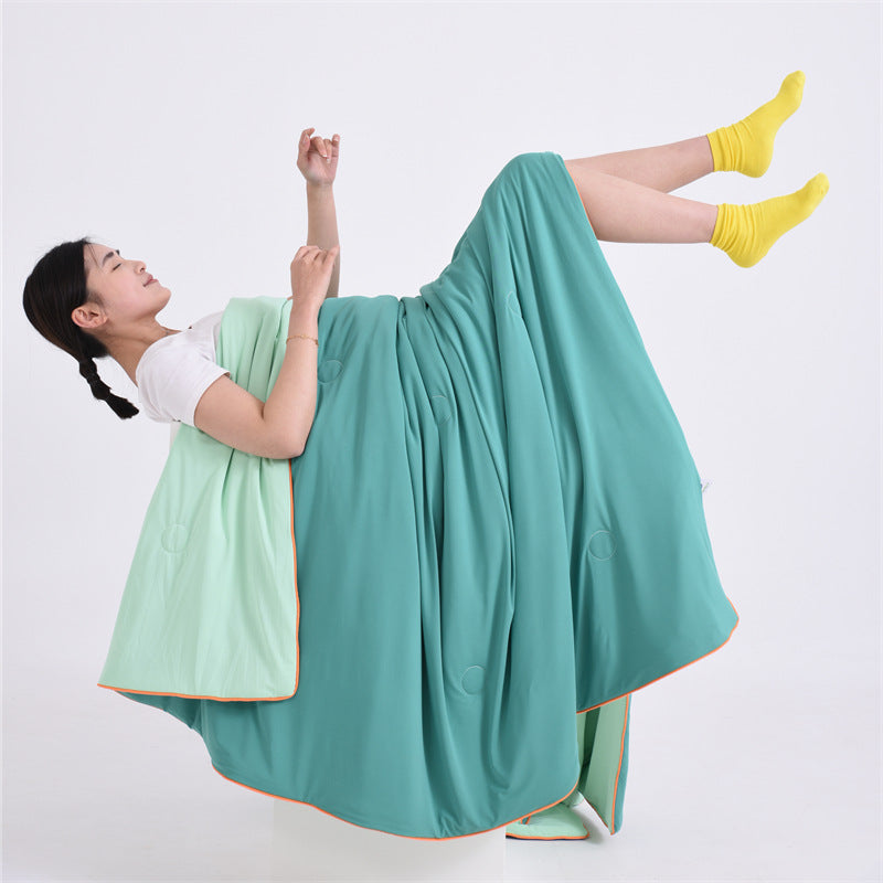 Watermelon green Cooling Summer Quilt with Ice Silk Fabric Lightweight Breathable Air Conditioner Blanket 150x200cm Soft Washable Comforter for Home Sleep Comfort