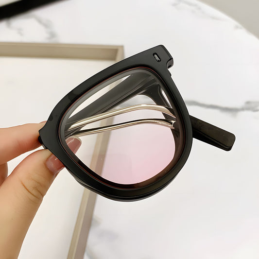 Pink Foldable UV400 Sunglasses for Men and Women â€“ Lightweight Driving & Outdoor Sun Glasses with Hard Case, 18.4g TR+Metal Frame, Compact 32mm Folded Size