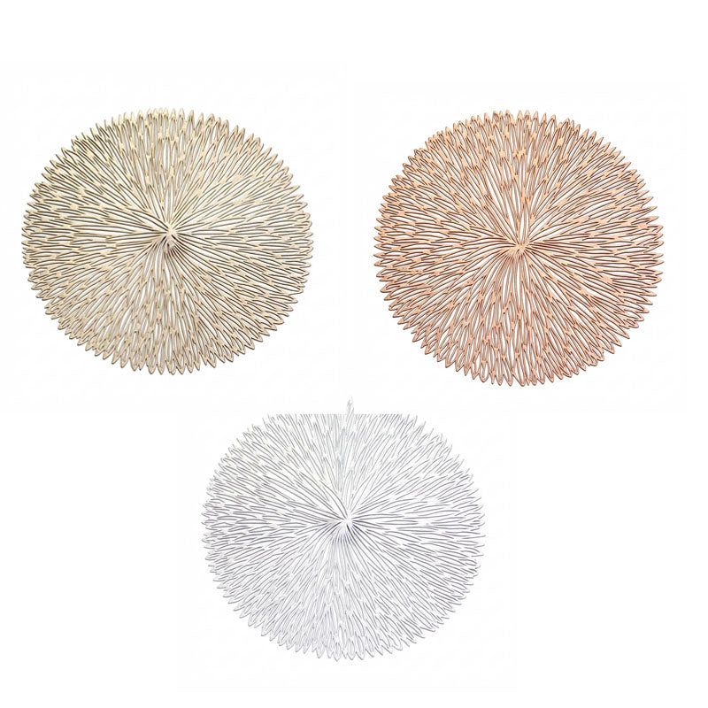Set of 3 Nordic-Style Round Table Mats â€“ Heat-Resistant, Non-Slip PVC Placemats for Home Use, Creative Dish Pads, 38cm Diameter, Ideal for Dining Tables and Decor