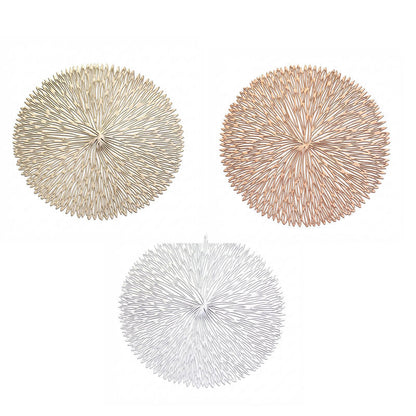 Set of 3 Nordic-Style Round Table Mats â€“ Heat-Resistant, Non-Slip PVC Placemats for Home Use, Creative Dish Pads, 38cm Diameter, Ideal for Dining Tables and Decor