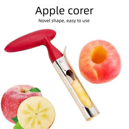 Black Set of 2 Stainless Steel Apple Corers â€“ Heavy-Duty Fruit Core Remover Tool with Comfort Grip, Easy to Use & Clean, for Apples, Pears, and Similar Fruits