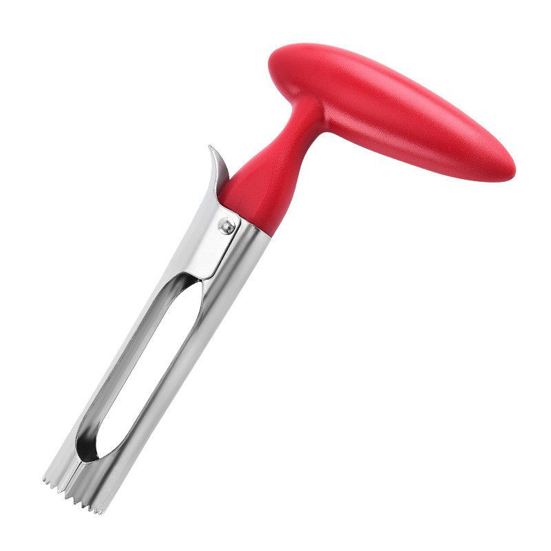 Red Set of 2 Stainless Steel Apple Corers â€“ Heavy-Duty Fruit Core Remover Tool with Comfort Grip, Easy to Use & Clean, for Apples, Pears, and Similar Fruits