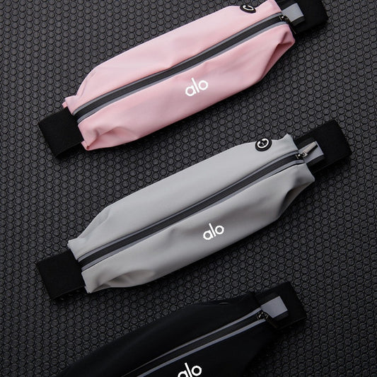 Grey Ultra Thin Waist Pack for Phone Up to 6.5 Inch Lightweight Sport Belt Bag for Running Hiking Travel Unisex Outdoor Utility Pouch