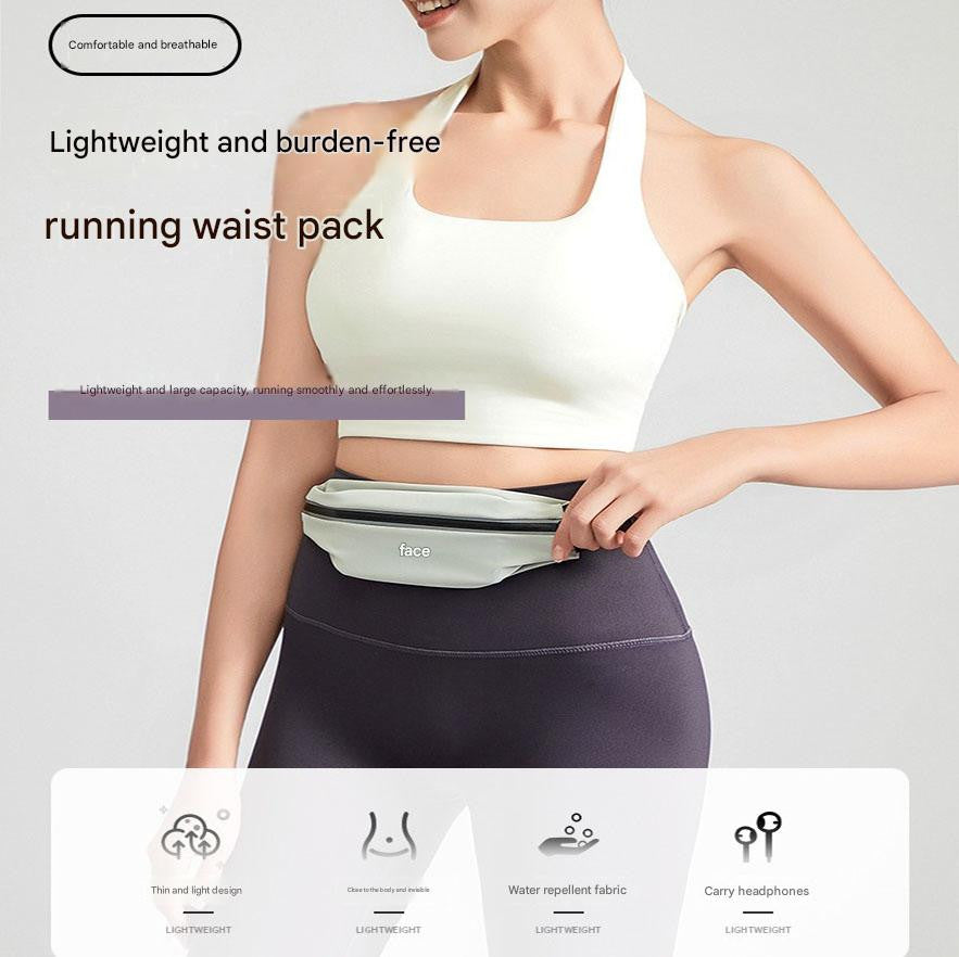Black Ultra Thin Waist Pack for Phone Up to 6.5 Inch Lightweight Sport Belt Bag for Running Hiking Travel Unisex Outdoor Utility Pouch