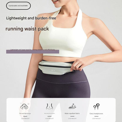 Black Ultra Thin Waist Pack for Phone Up to 6.5 Inch Lightweight Sport Belt Bag for Running Hiking Travel Unisex Outdoor Utility Pouch