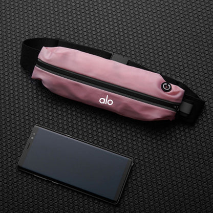 Pink Ultra Thin Waist Pack for Phone Up to 6.5 Inch Lightweight Sport Belt Bag for Running Hiking Travel Unisex Outdoor Utility Pouch