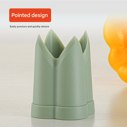 2-Pack ABS Vegetable Core Remover â€“ White & Green, Dual Inner Channel Design, Stackable Kitchen Tool for Peppers Tomatoes Apples