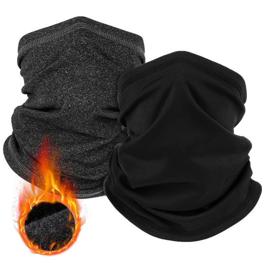 2-Pack Thermal Neck Gaiters â€“ One in Heathered Charcoal Grey, One in Solid Black | Multi-Use Face & Head Cover for Cold-Weather Activities
