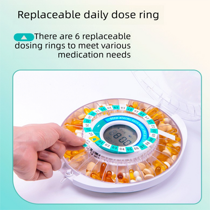 Automatic Rotating Pill Dispenser with Timer Alarm â€“ Multi-Compartment Medication Organizer for Daily Health Management