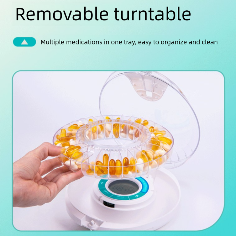 Automatic Rotating Pill Dispenser with Timer Alarm â€“ Multi-Compartment Medication Organizer for Daily Health Management
