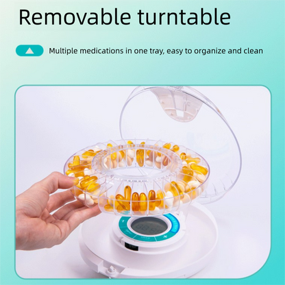 Automatic Rotating Pill Dispenser with Timer Alarm â€“ Multi-Compartment Medication Organizer for Daily Health Management