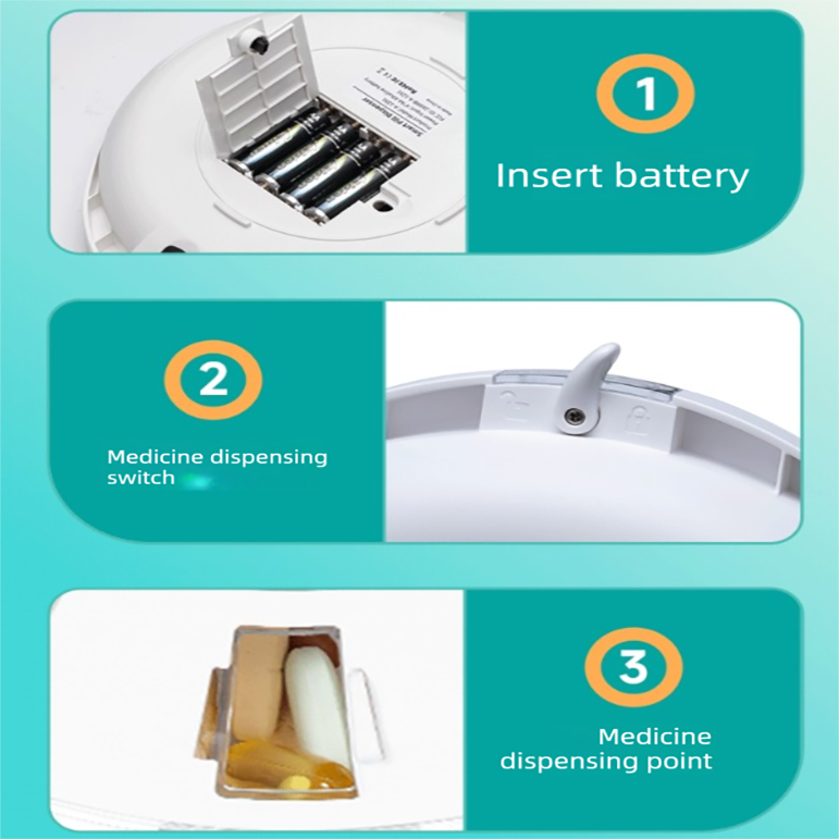Automatic Rotating Pill Dispenser with Timer Alarm â€“ Multi-Compartment Medication Organizer for Daily Health Management
