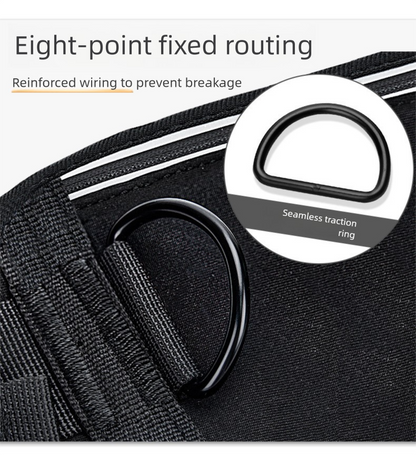 Black Shock-Absorbing Running & Dog Walking Belt â€“ Integrated Waist Pack with Retractable Traction Rope and Ergonomic Support