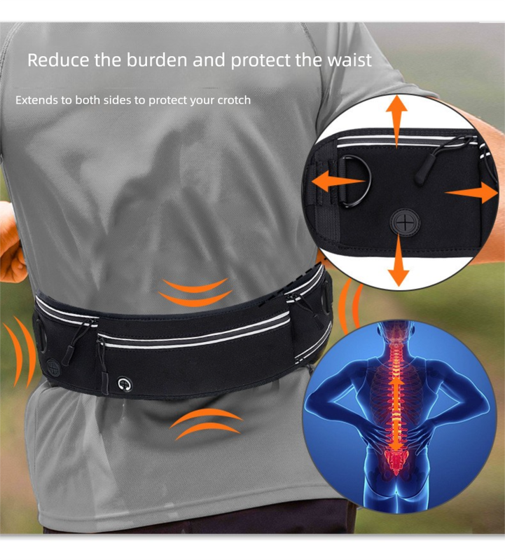Blue Shock-Absorbing Running & Dog Walking Belt â€“ Integrated Waist Pack with Retractable Traction Rope and Ergonomic Support