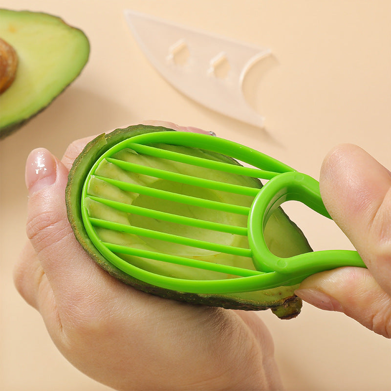 5-Pack Green Multi-Function Fruit Cutter Set â€“ Precision Avocado Slicer with Integrated Pit Remover & Even Slicing Grid, PP Material, Compact Design