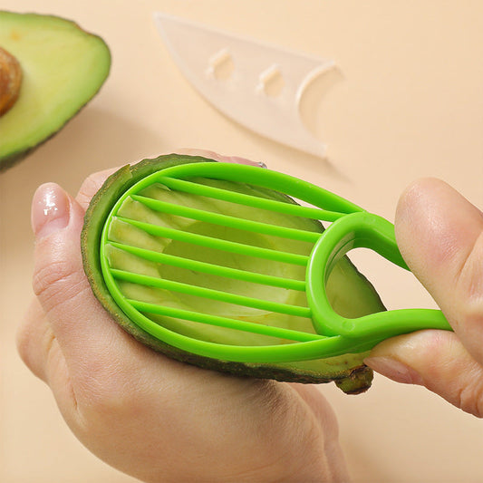 5-Pack Green Multi-Function Fruit Cutter Set â€“ Precision Avocado Slicer with Integrated Pit Remover & Even Slicing Grid, PP Material, Compact Design