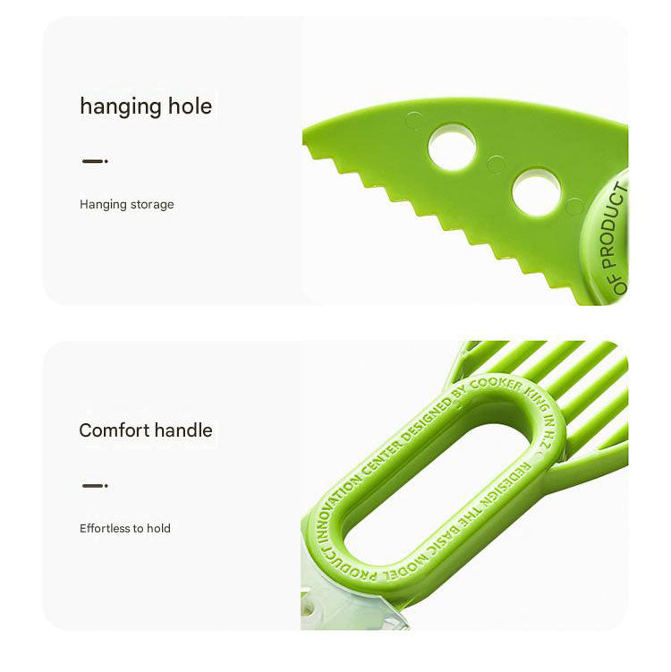 5-Pack Green Multi-Function Fruit Cutter Set â€“ Precision Avocado Slicer with Integrated Pit Remover & Even Slicing Grid, PP Material, Compact Design