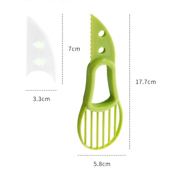 5-Pack Green Multi-Function Fruit Cutter Set â€“ Precision Avocado Slicer with Integrated Pit Remover & Even Slicing Grid, PP Material, Compact Design