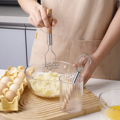 2-Piece Kitchen Tool Set: Mini Whisk + Star-Shaped Potato Masher â€“ Compact for Egg Beating & Mashing