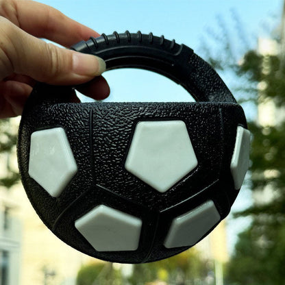 Black and white Dog Toy: Handheld Bouncing Ball with Sound – TPR Material, 13cm Diameter, Bite-Resistant & Floatable for Active Play