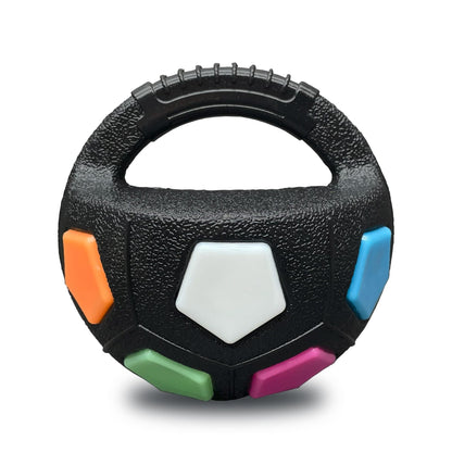 Colorful Dog Toy: Handheld Bouncing Ball with Sound – TPR Material, 13cm Diameter, Bite-Resistant & Floatable for Active Play
