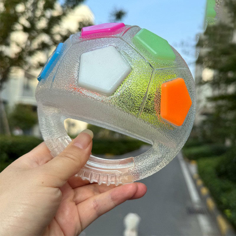 Transparent White Toy: Handheld Bouncing Ball with Sound – TPR Material, 13cm Diameter, Bite-Resistant & Floatable for Active Play