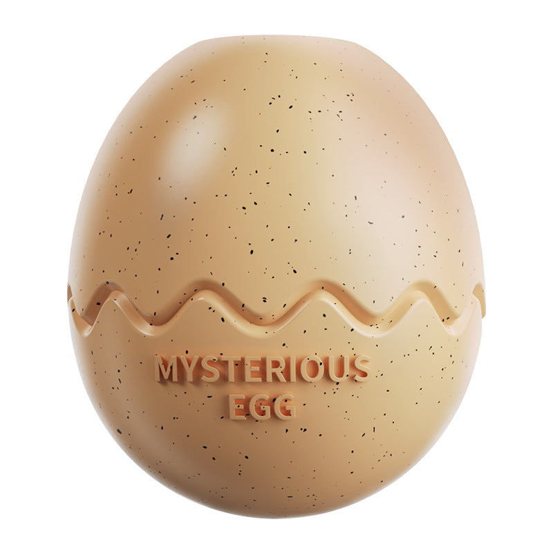 Light brown Mysterious Egg Slow-Feeder Treat Dispenser for Dogs – Food-Grade TPR Interactive Toy with 7 Internal Feeding Posts, Freezable and Dishwasher-Safe Design