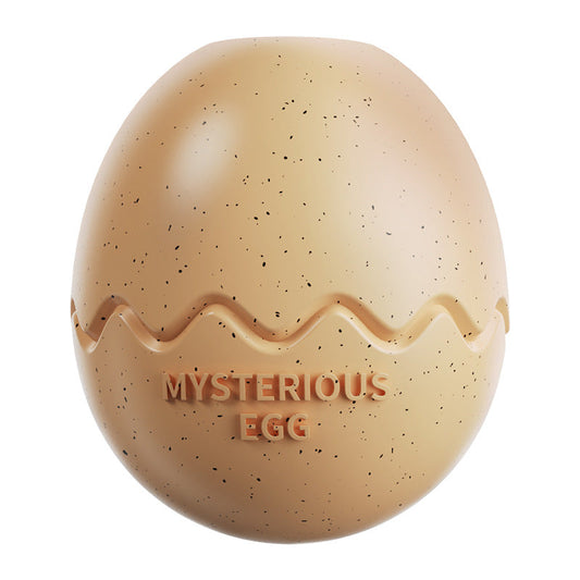 Light brown Mysterious Egg Slow-Feeder Treat Dispenser for Dogs – Food-Grade TPR Interactive Toy with 7 Internal Feeding Posts, Freezable and Dishwasher-Safe Design