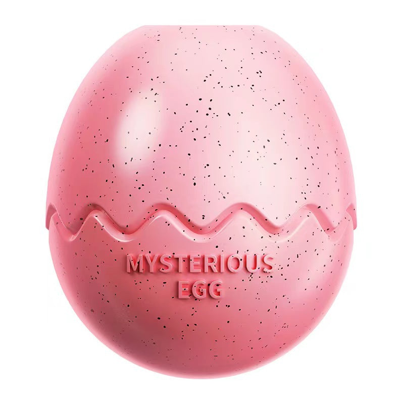 Pink Mysterious Egg Slow-Feeder Treat Dispenser for Dogs – Food-Grade TPR Interactive Toy with 7 Internal Feeding Posts, Freezable and Dishwasher-Safe Design