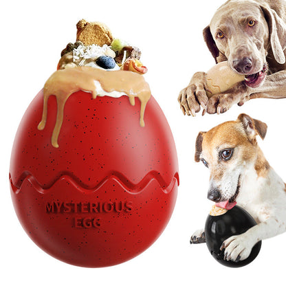 Pink Mysterious Egg Slow-Feeder Treat Dispenser for Dogs – Food-Grade TPR Interactive Toy with 7 Internal Feeding Posts, Freezable and Dishwasher-Safe Design