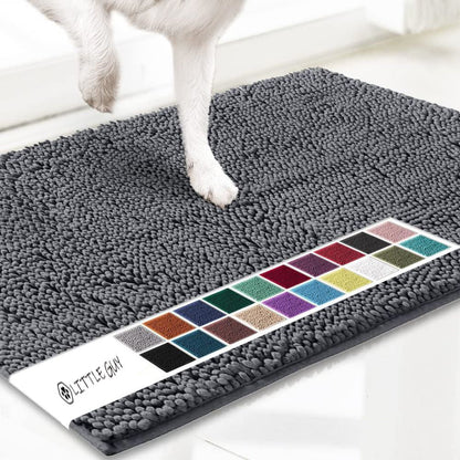 Dark grey 50×80 cm Extra-Thick Chenille Floor Mat for Bathrooms and Pet Use – High-Density Absorbent, Non-Slip, Machine-Washable Rug for Dogs and Humans