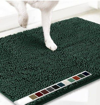 Dark green 50×80 cm Extra-Thick Chenille Floor Mat for Bathrooms and Pet Use – High-Density Absorbent, Non-Slip, Machine-Washable Rug for Dogs and Humans