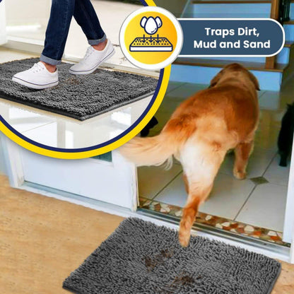 Dark green 50×80 cm Extra-Thick Chenille Floor Mat for Bathrooms and Pet Use – High-Density Absorbent, Non-Slip, Machine-Washable Rug for Dogs and Humans