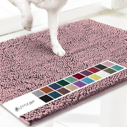 Pink 50×80 cm Extra-Thick Chenille Floor Mat for Bathrooms and Pet Use – High-Density Absorbent, Non-Slip, Machine-Washable Rug for Dogs and Humans