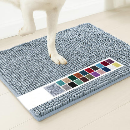 Sky blue 50×80 cm Extra-Thick Chenille Floor Mat for Bathrooms and Pet Use – High-Density Absorbent, Non-Slip, Machine-Washable Rug for Dogs and Humans