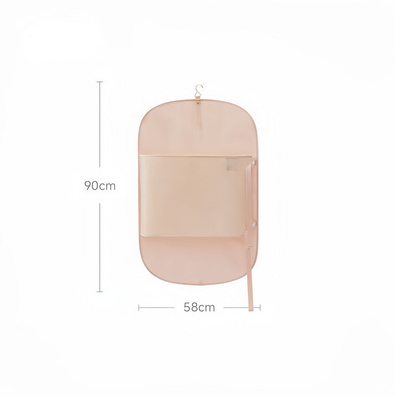 Pink Foldable Hanging Compression Board for Wardrobe Organization â€“ 90Ã—58 cm Ultra-Thin Garment Organizer with Adjustable Side Straps and Top Buckle, Holds Up to 30 Thin Jackets