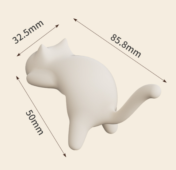4-Pack Cat-Shaped Desk Hooks - No-Drill Adhesive Mount, Multi-Functional Side Table Organizer for Students & Home Office, Includes Black, Yellow, Pink & White ABS Plastic Hooks