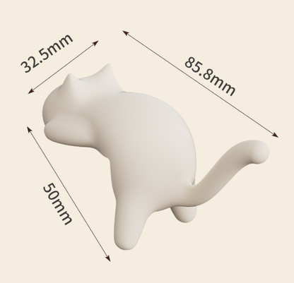 4-Pack Cat-Shaped Desk Hooks - No-Drill Adhesive Mount, Multi-Functional Side Table Organizer for Students & Home Office, Includes Black, Yellow, Pink & White ABS Plastic Hooks