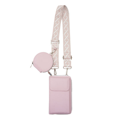 Pink Women's Multi-Functional Crossbody Phone Bag with Detachable Coin Purse, PU Leather Shoulder Bag with Credit Card Slots, Stylish Minimalist Design for Daily Use