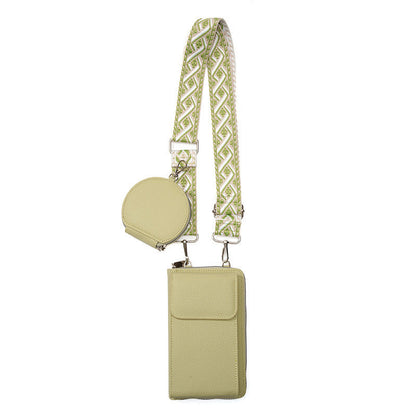 Green Women's Multi-Functional Crossbody Phone Bag with Detachable Coin Purse, PU Leather Shoulder Bag with Credit Card Slots, Stylish Minimalist Design for Daily Use