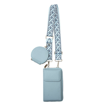 Blue Women's Multi-Functional Crossbody Phone Bag with Detachable Coin Purse, PU Leather Shoulder Bag with Credit Card Slots, Stylish Minimalist Design for Daily Use