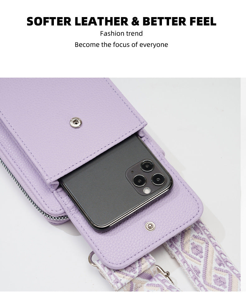 Blue Women's Multi-Functional Crossbody Phone Bag with Detachable Coin Purse, PU Leather Shoulder Bag with Credit Card Slots, Stylish Minimalist Design for Daily Use