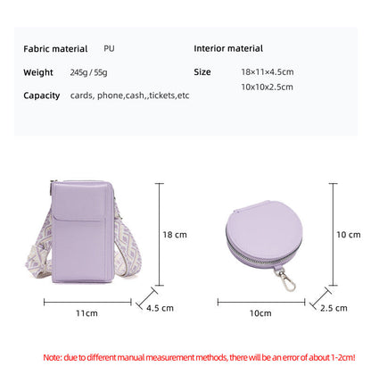 Blue Women's Multi-Functional Crossbody Phone Bag with Detachable Coin Purse, PU Leather Shoulder Bag with Credit Card Slots, Stylish Minimalist Design for Daily Use