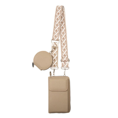 Apricot color Women's Multi-Functional Crossbody Phone Bag with Detachable Coin Purse, PU Leather Shoulder Bag with Credit Card Slots, Stylish Minimalist Design for Daily Use