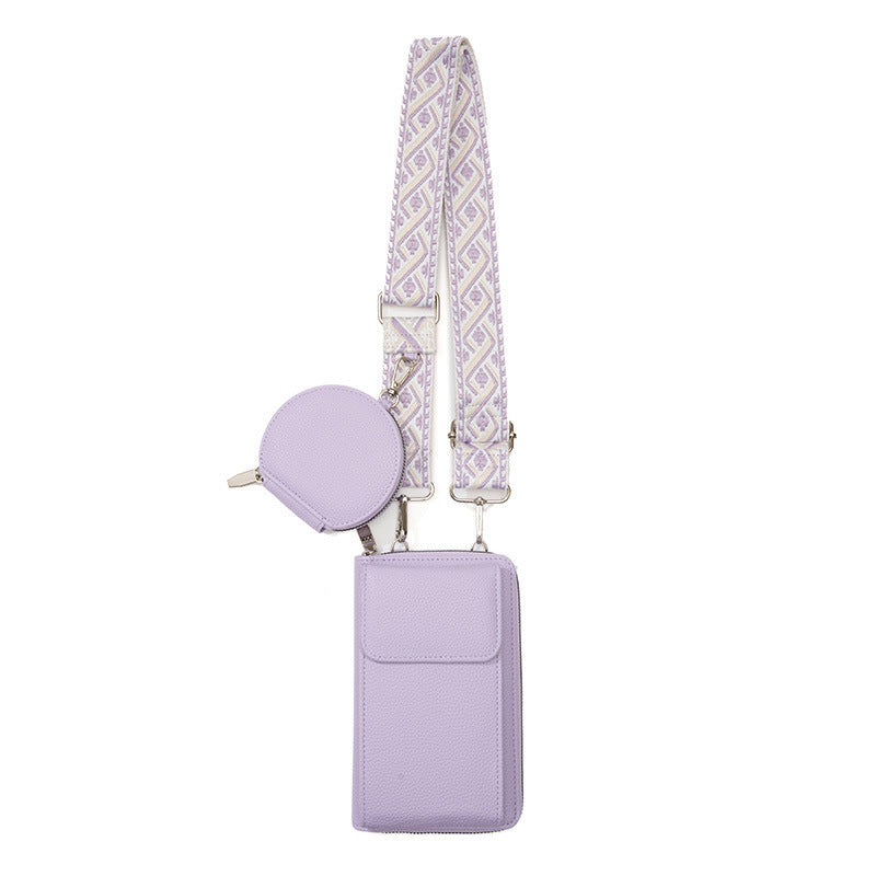 Purple Women's Multi-Functional Crossbody Phone Bag with Detachable Coin Purse, PU Leather Shoulder Bag with Credit Card Slots, Stylish Minimalist Design for Daily Use